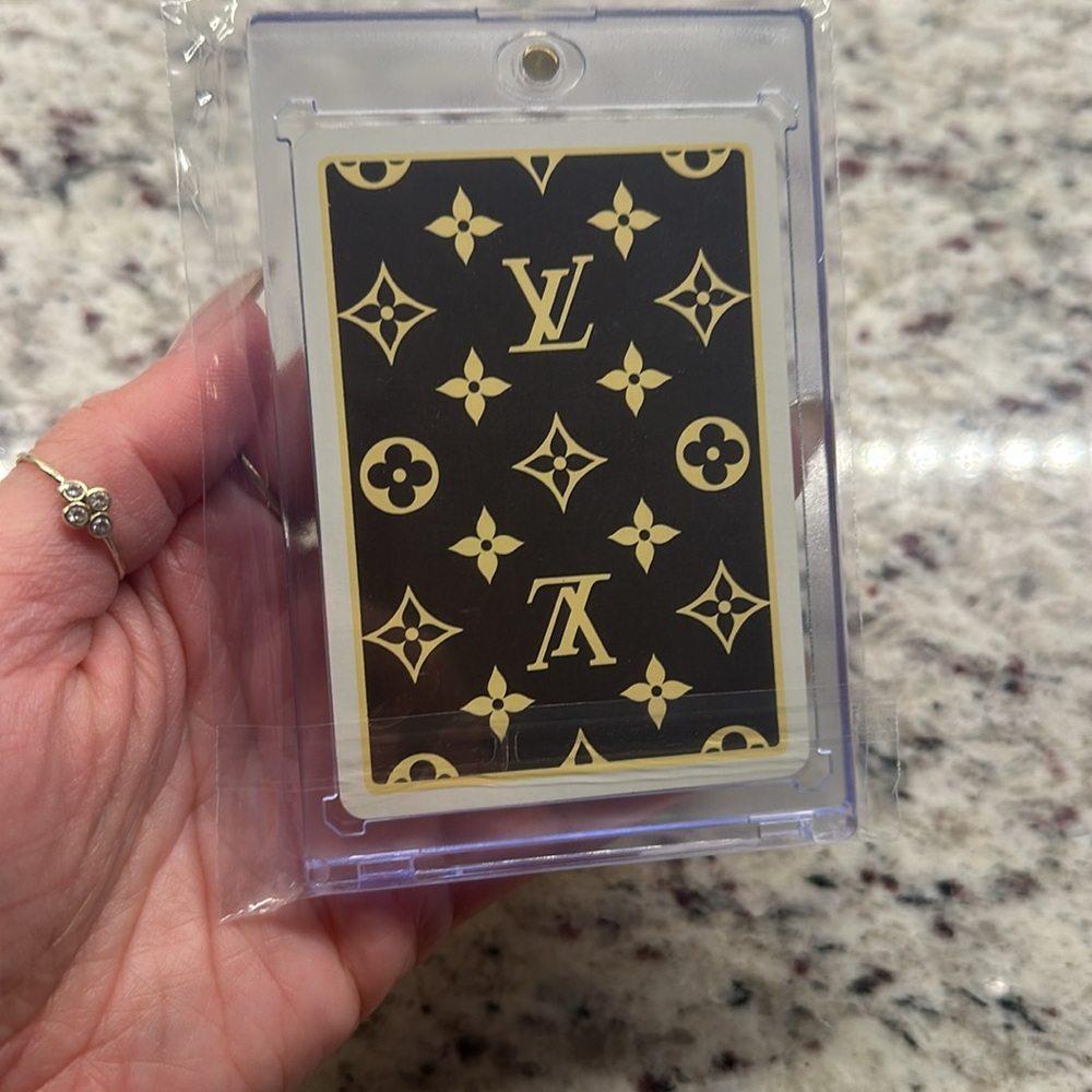 Louis Vuitton Monogram Set of 2 Playing Card 10 of Spades & 5 of hearts in case